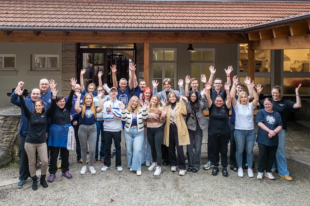 Das Restaurant Team aus der Vogelperspektive